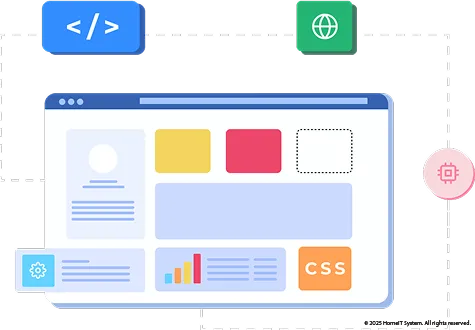 Illustration of a computer screen with a green shield and padlock symbol representing cybersecurity. Surrounding icons include a key, password field, checkmark, and cloud, all connected by dashed lines.